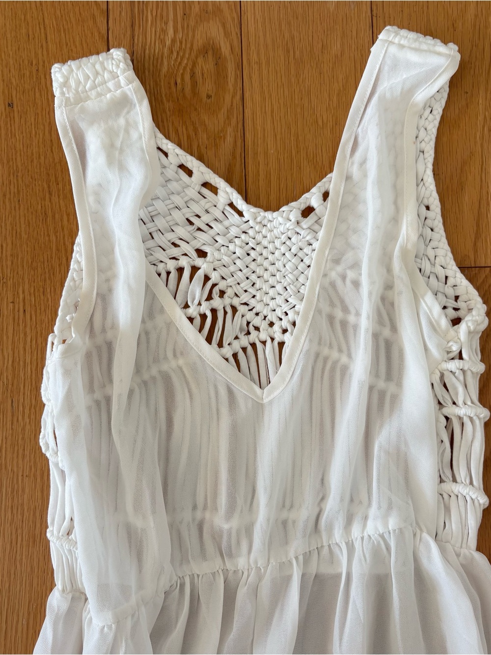 White Crochet Detail Maxi Dress coverup - Picture 2 of 8